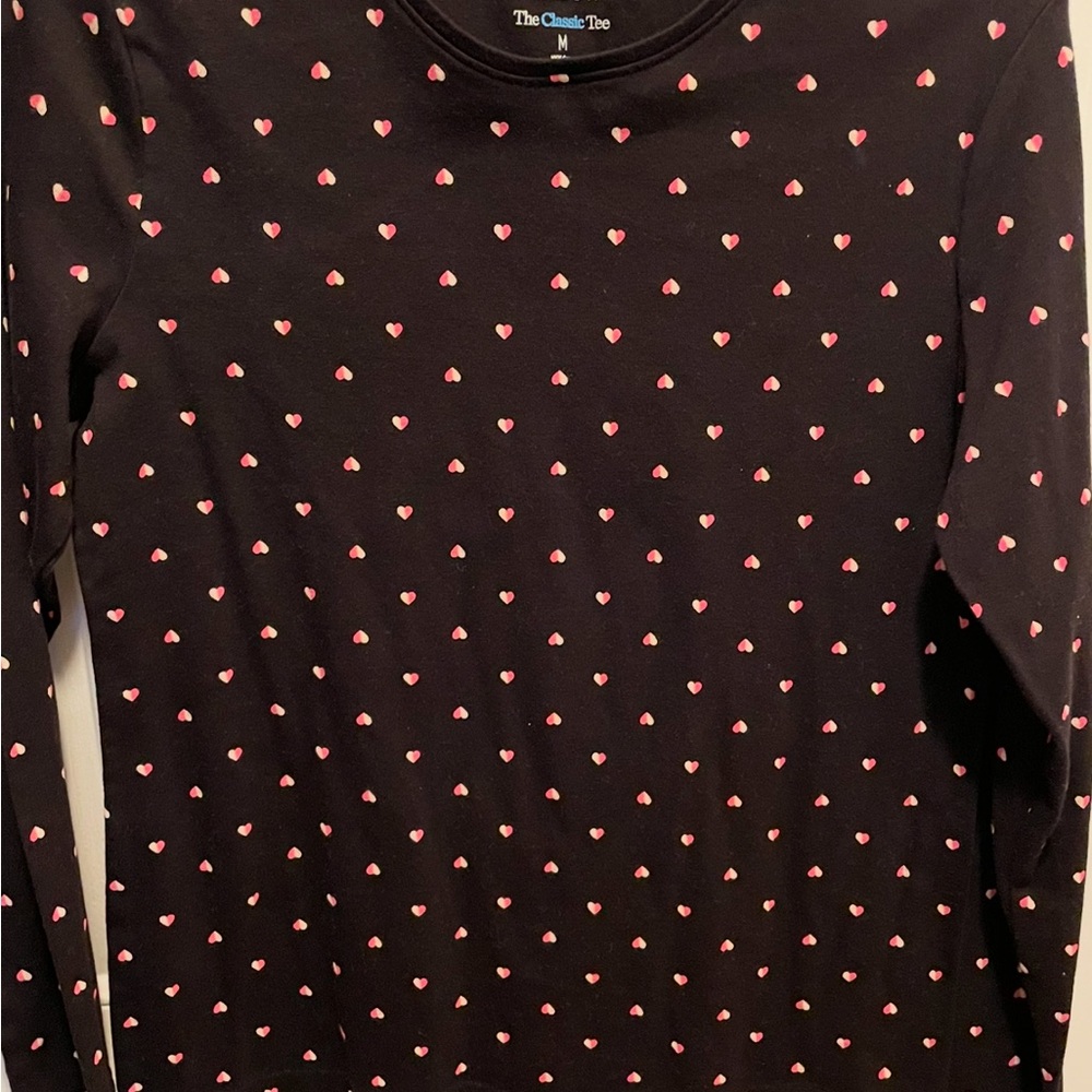 EUC CROFT & BARROW valentines Heart Print Tops M - Picture 7 of 9